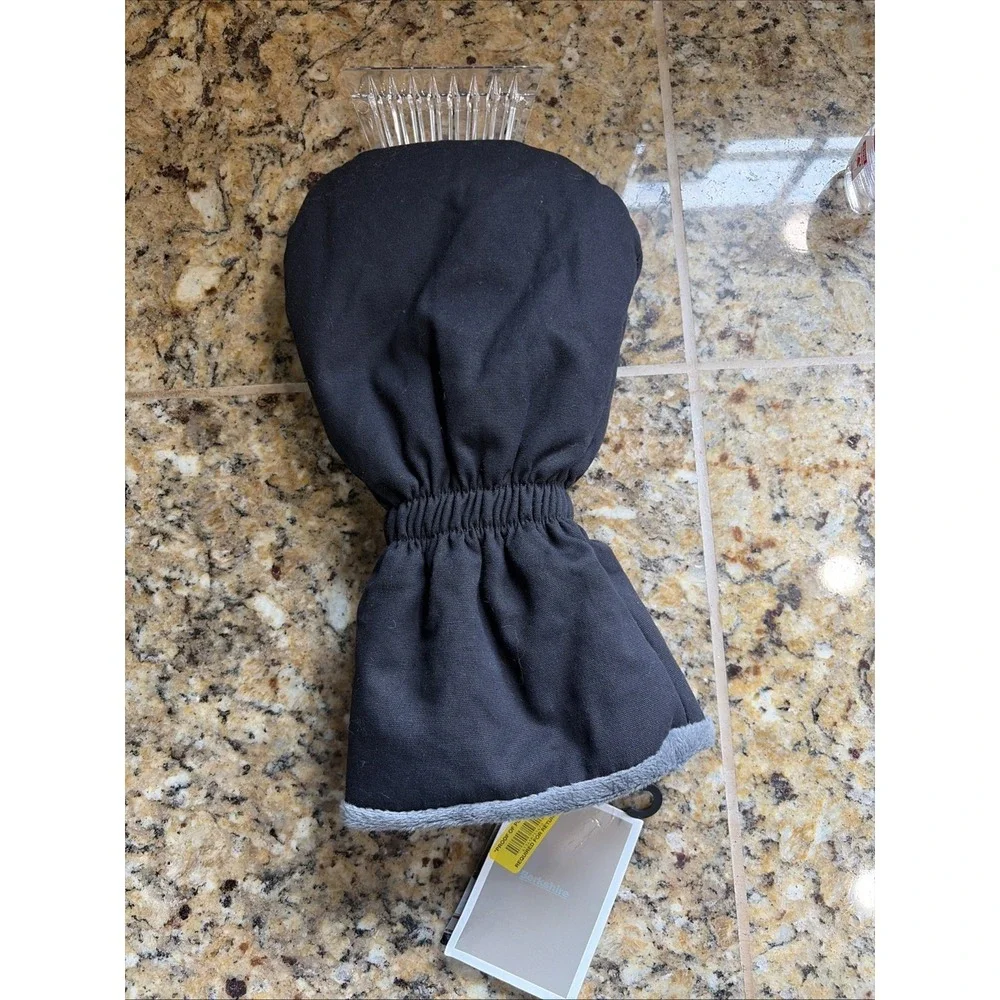 Berkshire Black Insulated Waterproof Plush Ice Scraper Mitt Mitten Glove NEW NWT